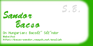 sandor bacso business card